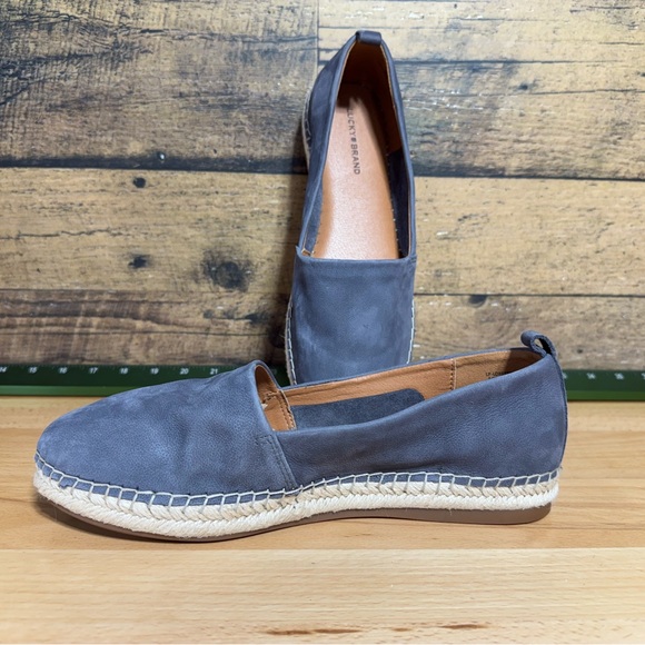 New -Lucky Brand Gray Leather Loafers - Picture 6 of 13